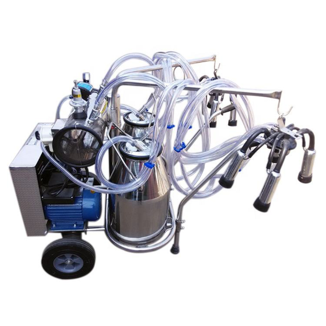Vacuum Milking Machine Single or Double Bucket for Dairy Farms 10-24 Cows Per Hour