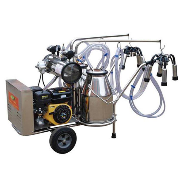 Two-Can Mobile Milking Machine 25L Stainless Steel Buckets for Dairy Farms