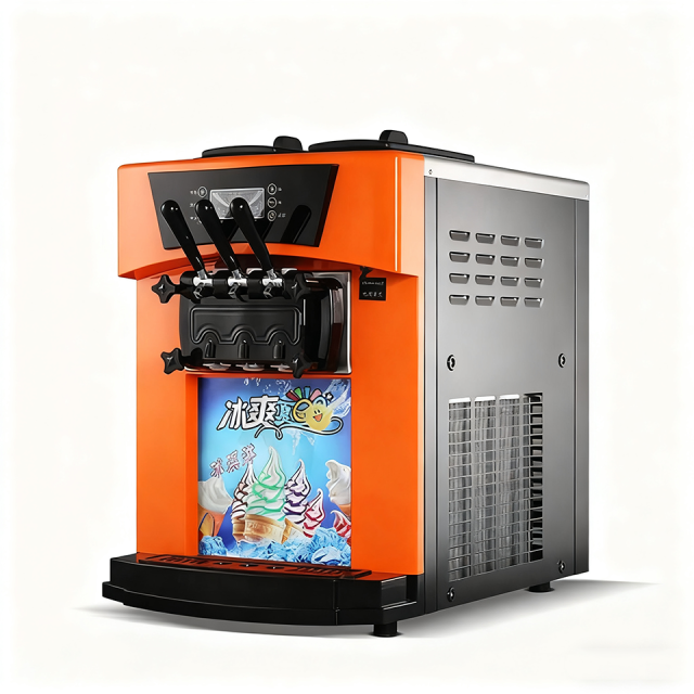Tabletop Ice Cream Machine Dual Tank High Volume Commercial Use