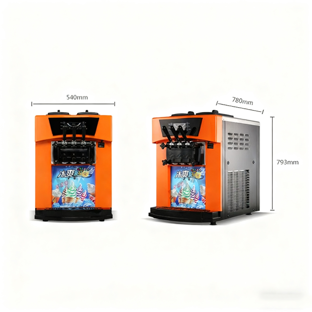 Tabletop Ice Cream Machine Dual Tank High Volume Commercial Use