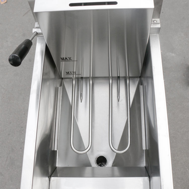 E-DZ-12F Electric Fryer 4kW Compact Stand with Oil Filtration for Snack Bars