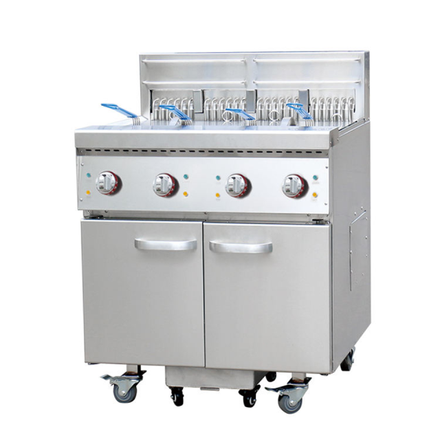 Commercial Electric Fryer E-DZ-800GF-4 with Filtration System 68L Oil
