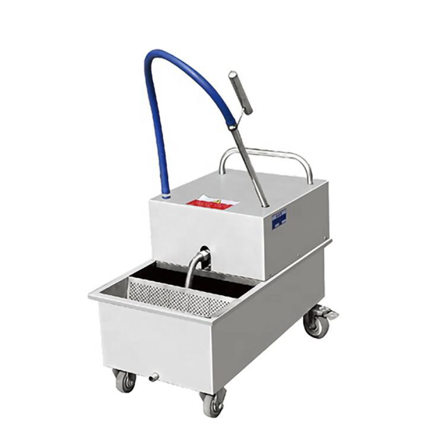 Fryer Oil Filter Cart Stainless Steel Mobile Design 25kg for Commercial Use