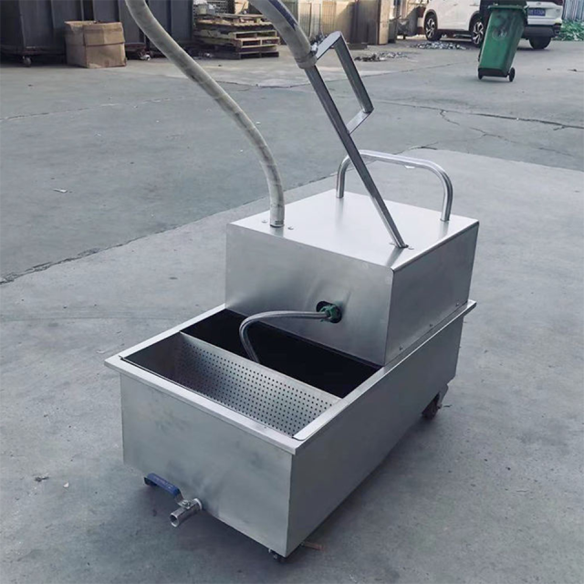 Fryer Oil Filter Cart Stainless Steel Mobile Design 25kg for Commercial Use