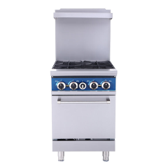 KB-R24 Vertical Gas Range 4 Burners With Built-In Oven For Commercial Kitchens