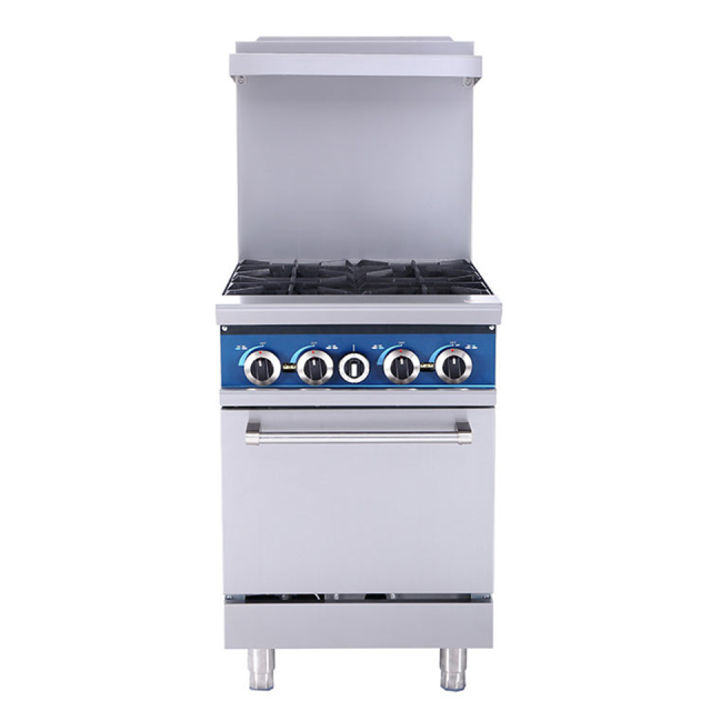 KB-R24 Vertical Gas Range 4 Burners With Built-In Oven For Commercial Kitchens