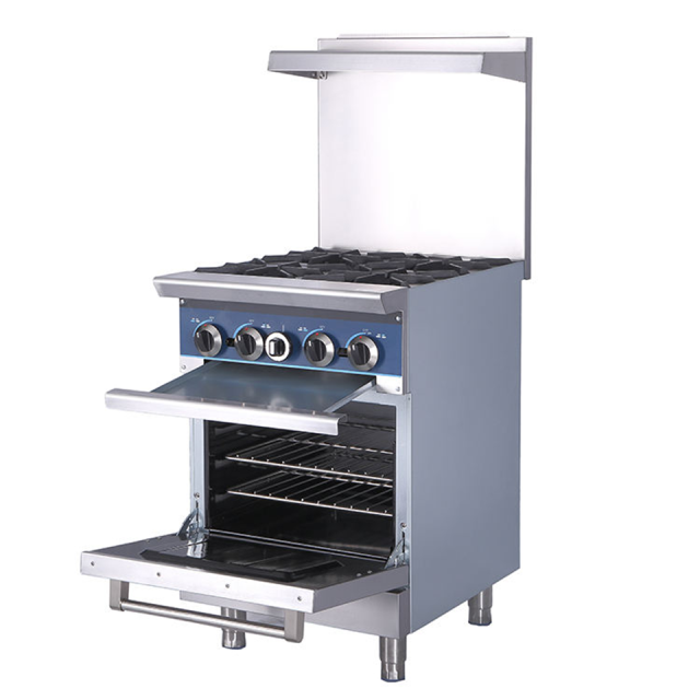 KB-R24 Vertical Gas Range 4 Burners With Built-In Oven For Commercial Kitchens
