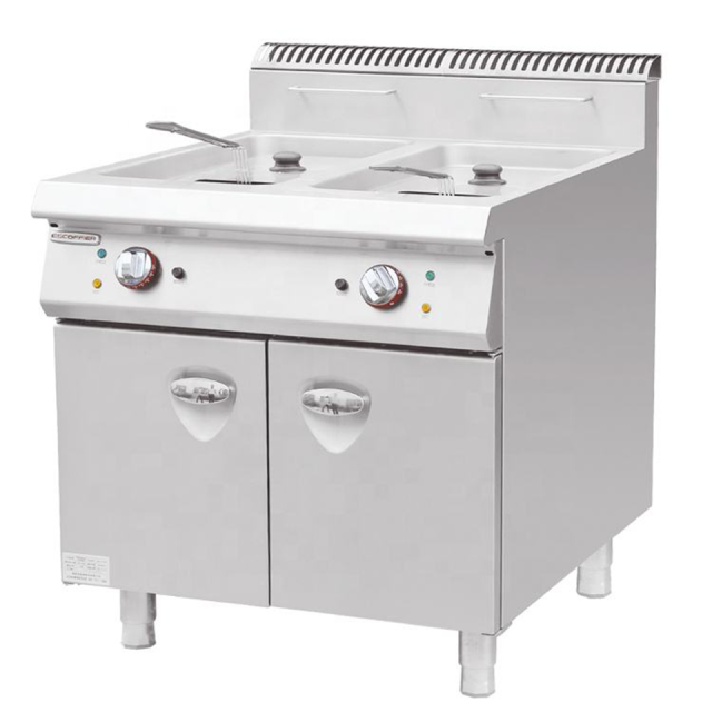 Dual Tank Electric Deep Fryer 24kW Stainless Steel Commercial Kitchen Use