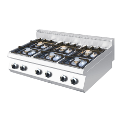 Commercial Gas Range E-RQB-700X and E-RQB-1200X with Safety Flame Protection