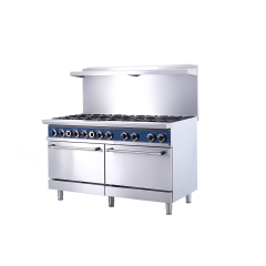 High Output 10 Burner Gas Range with Oven for Large Kitchens