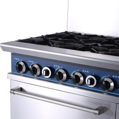 High Output 10 Burner Gas Range with Oven for Large Kitchens