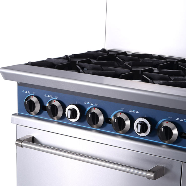 High Output 10 Burner Gas Range with Oven for Large Kitchens