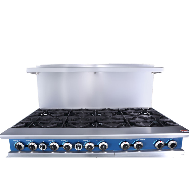 High Output 10 Burner Gas Range with Oven for Large Kitchens