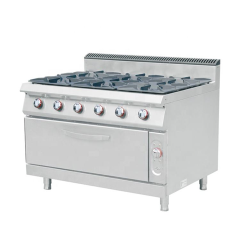 Commercial Gas Range XKE-RQB-900-6A 6 Burner with Oven for Restaurants