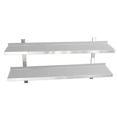 Double Wall Mount Stainless Steel Flat Shelf for Commercial Kitchens and Restaurants