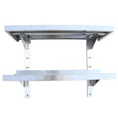 Double Wall Mount Stainless Steel Flat Shelf for Commercial Kitchens and Restaurants