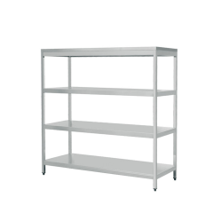 Durable Stainless Steel Solid Sheet Shelving Rack for Restaurants Hotels Bakeries