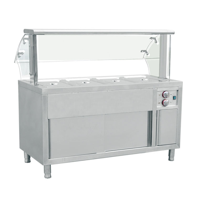 Commercial Hot Bain Marie Counter with 4 GN Pan Capacity for Food Service