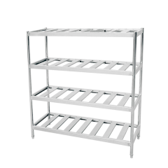 Durable Stainless Steel Solid Sheet Shelving Rack for Restaurants Hotels Bakeries