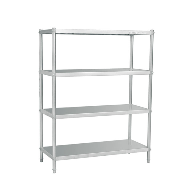 Durable Stainless Steel Solid Sheet Shelving Rack for Restaurants Hotels Bakeries