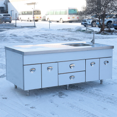 Stainless Steel Work Table with Sink Cabinets and Drawers for Commercial Kitchens