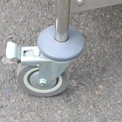 Double Deck SUS304 Stainless Steel Trolley for Commercial Kitchens with 2 Shelves