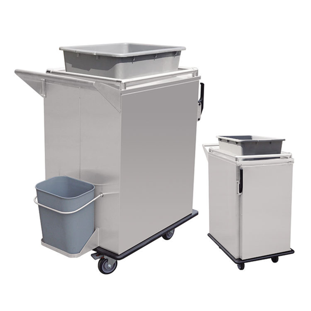 Stainless Steel Service and Cleaning Trolley for Dish Collection and Food Return