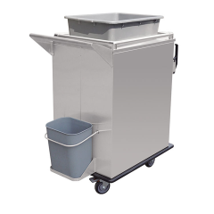 Stainless Steel Service and Cleaning Trolley for Dish Collection and Food Return