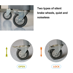 Commercial Catering Plastic Trolley TLTO3 5090 Three Layers with Braked Wheels