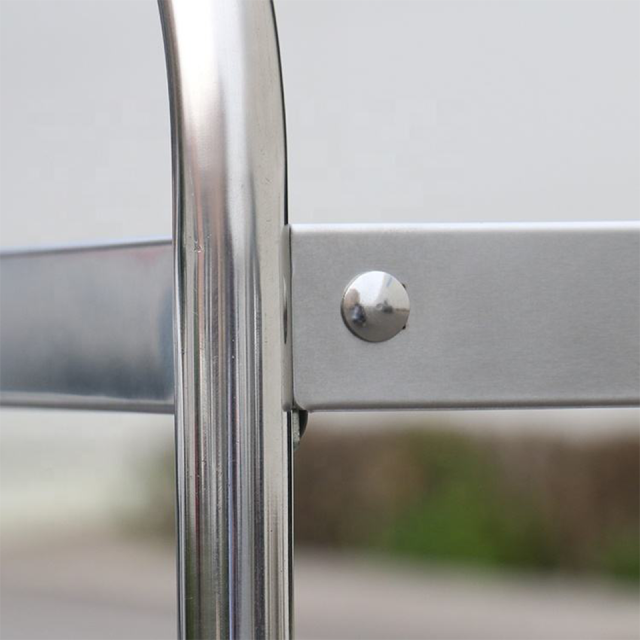 Food and Utility Transport Cart with 3 Stainless Steel Shelves