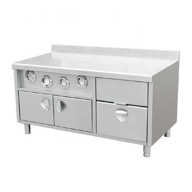 Stainless Steel Drawer Center Island Worktable for Commercial Kitchens