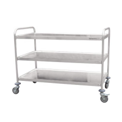 Food and Utility Transport Cart with 3 Stainless Steel Shelves