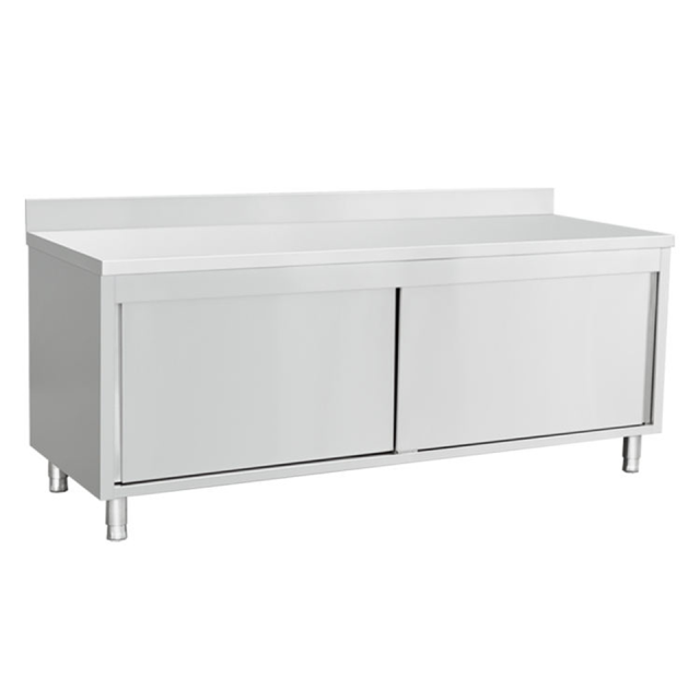 Adjustable Stainless Steel Worktable Cabinet with Sliding Doors YDLZZLM-1460WS