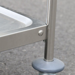 Food and Utility Transport Cart with 3 Stainless Steel Shelves