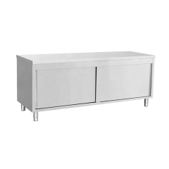Commercial Stainless Steel Sliding Door Worktable Cabinet for Foodservice