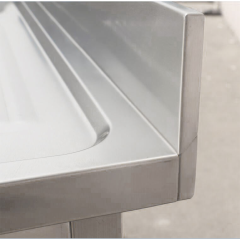 Double Bowl Stainless Steel Sink ZZZSSYY with Drainboard and Shelf for Restaurants