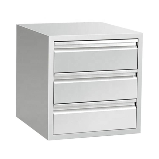 3-Tier Stainless Steel Kitchen Storage Drawer for Commercial Food Service