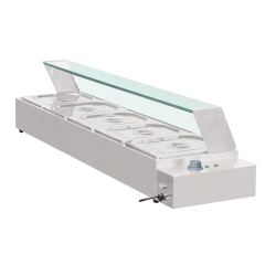 D-DT-5 Electric Bain Marie 5-Tray Countertop Food Warmer with Glass Guard