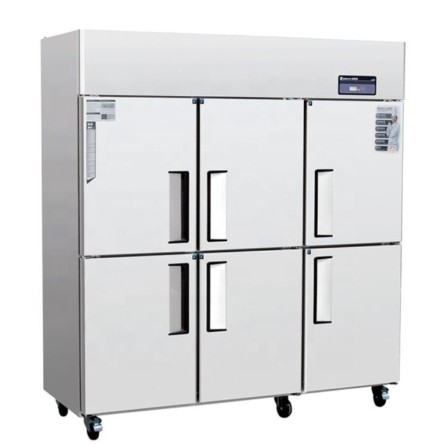 Commercial 6-Door Upright Dual Zone Refrigerator Freezer for Restaurant Kitchen