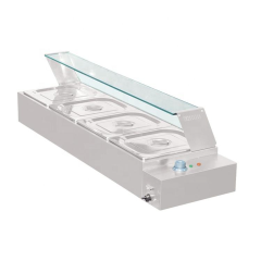 Commercial Electric Bain Marie D-DT-4B 4 Pan with Glass for Buffet Service