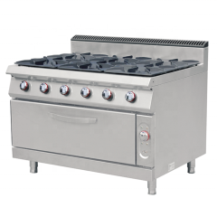 Commercial Gas Clay Pot Stove with 6 Burners for Restaurant Kitchens 44.6kW