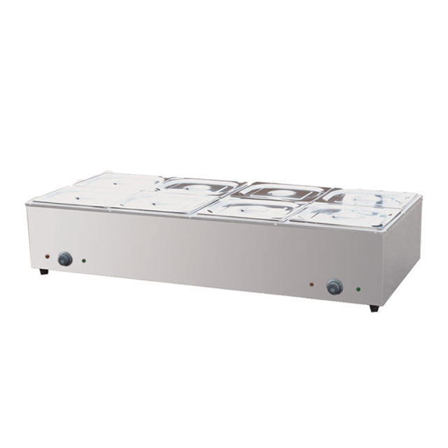 Commercial Bain Marie Food Warmer for Buffet and Catering 8 Pan 3.6kW