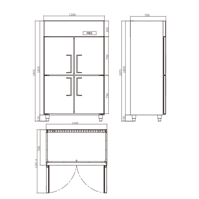 Commercial Upright Chiller and Freezer for Restaurant and Hotel Use