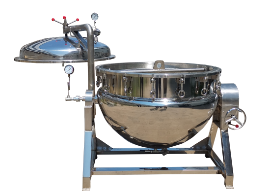 Tilting SUS304 Stainless Steel Steam Pressure Cooker 200–600L Capacity