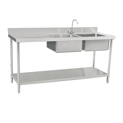 ZZZSSY Double-Bowl Kitchen Sink  for Commercial Kitchens and Restaurants