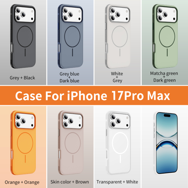 Hot Selling Original Two-color Magnetic Phone case for IP 17 IP 17 air IP 17 Pro  IP 17 Promax Cover Orange