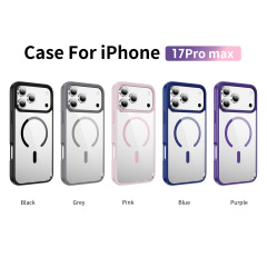 Strong Magnetic Case Transparent Fingerprint-proof Cover Anti-yellowing Shockproof  Case  TPU and  Acrylic Case for IP17 Pro Max