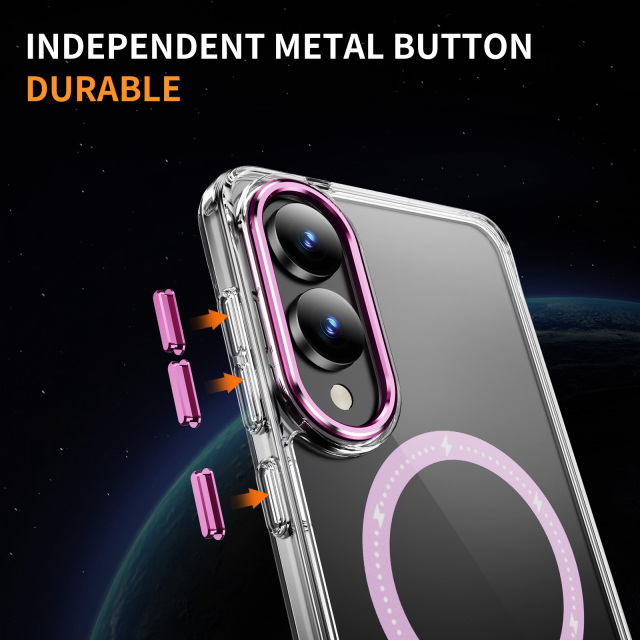 Clear Case with Wireless Charging Transparent Magnetic Cover Anti-yellowing Shockproof  Case TPU and Acrylic Case for S25 Edge