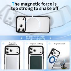 High Quality Clear Gear Bracket Case Anti-yellowing Magnetic Shockproof Transparent Case TPU Adn Acrylic Case for IP17 PRO MAX