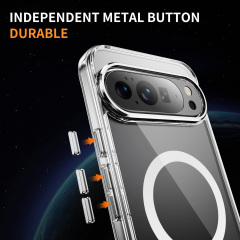 Strong Magnetic Case with Bracket Transparent Cover Anti-yellowing Shockproof  Case  TPU and  Acrylic Case for Pixel 10 Pro XL